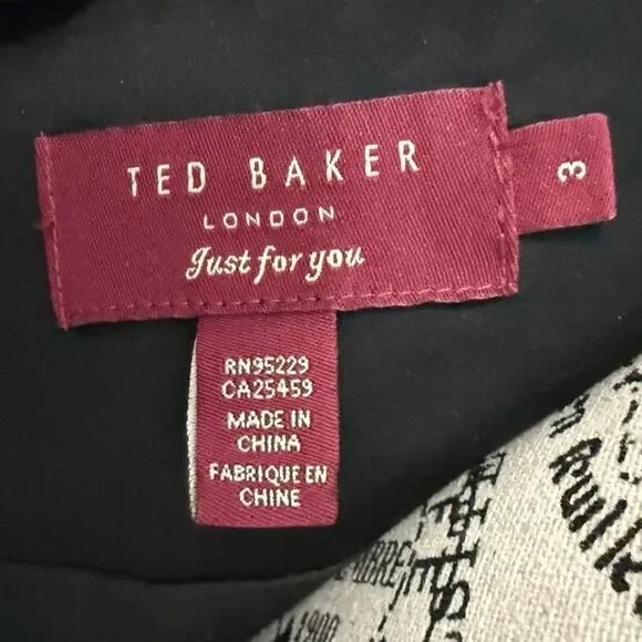 Ted Baker London ‘Erta’ black satin mini dress (TB size 3/US size 6/8) EUC - Picture 4 of 7